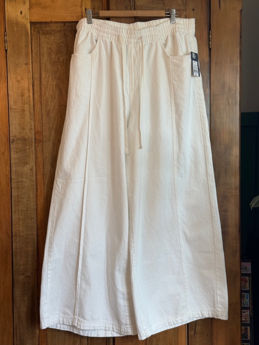 NWT XXL Universal Thread White Wide-Leg Drawstring Jeans
